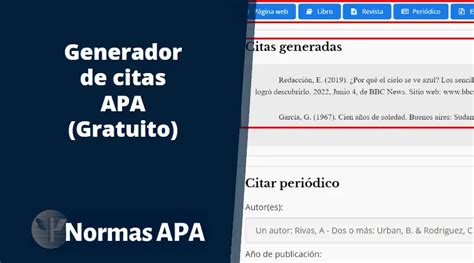 apa 6ta edicion generador|Generador de Citas APA Gratuito [Actualización 2025]。